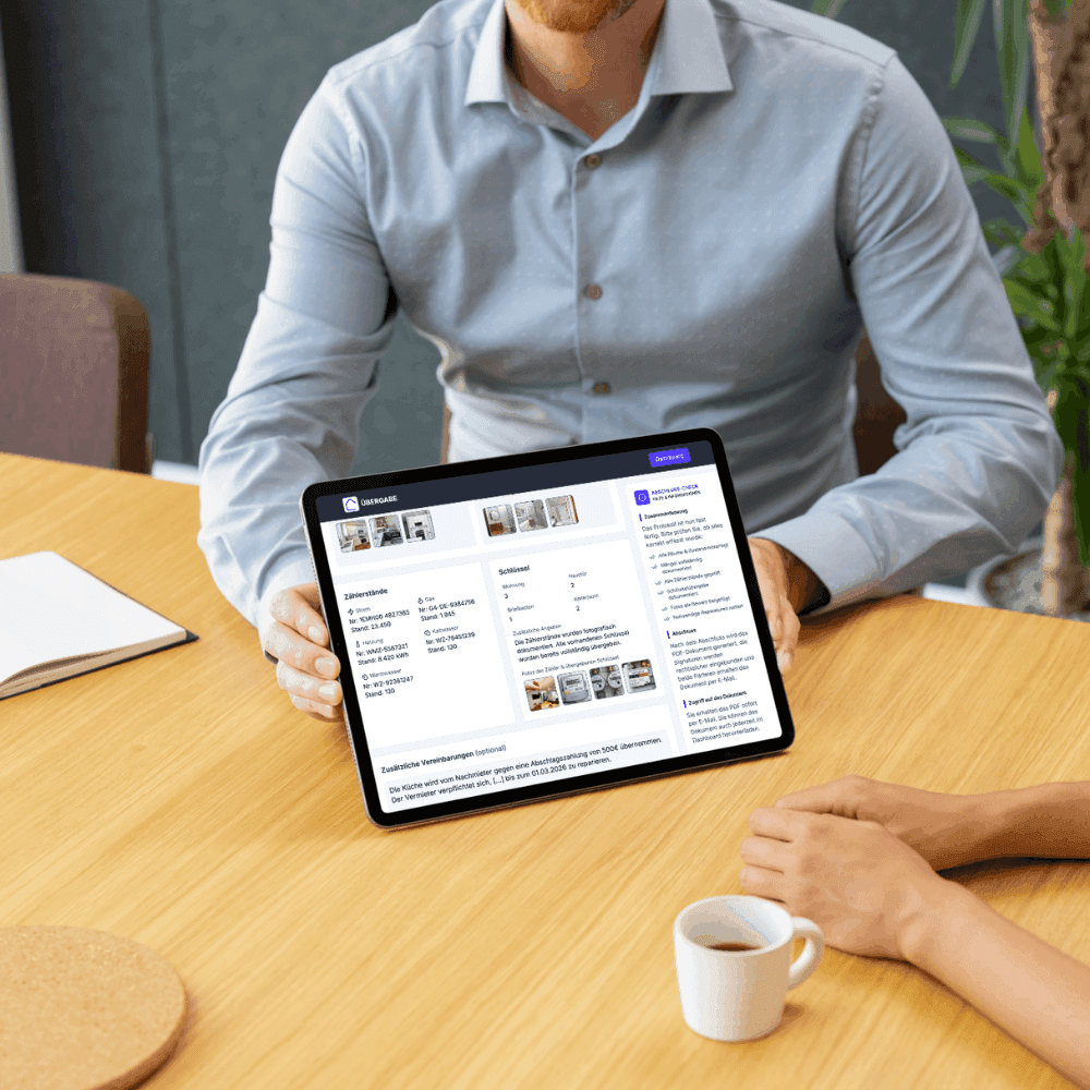 Digitale Wohnungsübergabe Software auf dem Tablet: Smarte Checklisten für Inventar und Raumzustand